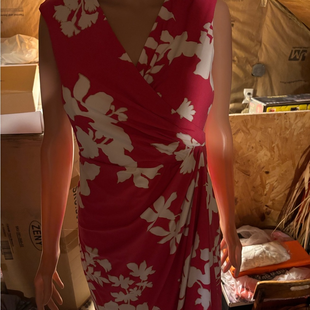 Women’s American Living Floral Dress - Pink and White Size 8